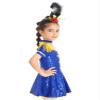 Aislor Kids Girls Honor Guard Circus Ringmaster Halloween Cosplay Costume Gold Tassel Shiny Sequins Leotard Tutu Dress Royal Blue 14 Years view 3