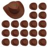 20 Pcs Brown Mini Cowboy Hats for Crafts Plastic Tiny Cowboy Hat Cute Small Cowboy Hats for Bottles Doll & Cake Decorations view 1