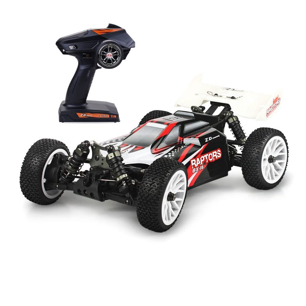 QIYHBVR RC Car, 1:16 Scale Remote Control Car, 4WD 55km/h High Speed Racing Car, Off-Road Buggy Drift Car RTR with Brushless Motor and Metal Servo 35A Waterproof ESC, for Adults
