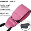 2 Pcs Stroller Hooks for Hanging, Portable Leather Style Stroller Clip Straps, Baby Stroller Hooks for Diaper Bags Grocery Shopping Bags, Mommy Hook for Stroller(Pink) view 2