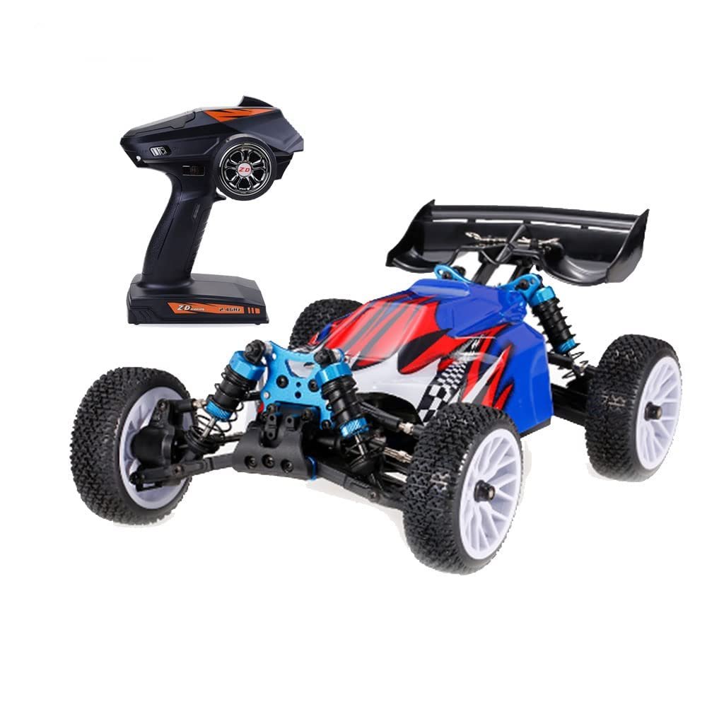 QIYHBVR RC Car, 1:16 Scale Remote Control Car, 4WD 55km/h High Speed Racing Car, Off-Road Buggy Drift Car RTR with Brushless Motor and Metal Servo 35A Waterproof ESC, for Adults