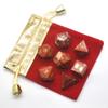 HXSCOO 7pcs/Set Polyhedral Dice Set with Pouch D4 D6 D8 D10 D% D12 D20 Table Games Natural Healing Crystals Stone Energy Chakra (Color : Red Jasper) view 1
