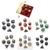 HXSCOO 7pcs/Set Polyhedral Dice Set with Pouch D4 D6 D8 D10 D% D12 D20 Table Games Natural Healing Crystals Stone Energy Chakra (Color : Red Jasper) view 2
