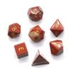 HXSCOO 7pcs/Set Polyhedral Dice Set with Pouch D4 D6 D8 D10 D% D12 D20 Table Games Natural Healing Crystals Stone Energy Chakra (Color : Red Jasper) view 4