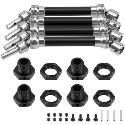 4Pcs ShareGoo Front Rear Drive Shaft CVD Driveshaft w/Hex Adapter Compatible with 1/8 Arrma Typhon 4x4 3s BLX Typhon 550 Mega 4x4 RC Car Upgrades Parts (Black)
