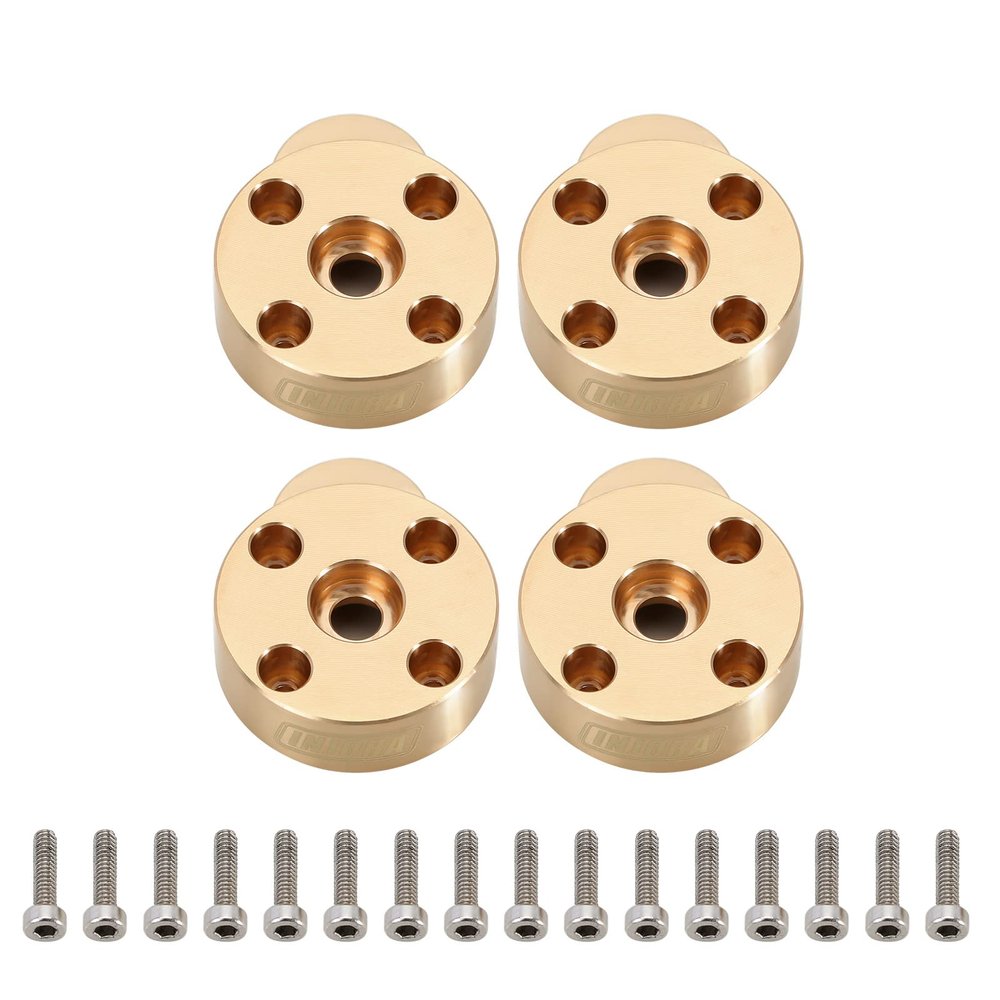 INJORA Brass Outer Portal Covers 23g Drive Housing Axle Cover for 1/24 FMS FCX24 Wagon Upgrade Parts,4PCS