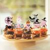 24 PCS Spooky Halloween Cupcake Toppers Pink Glitter Bat Pumpkin Spider Witch Ghost Boo Spooky Cupcake Picks for Halloween Theme Baby Shower Kids Birthday Party Cake Decorations Supplies view 3