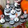 24 PCS Spooky Halloween Cupcake Toppers Pink Glitter Bat Pumpkin Spider Witch Ghost Boo Spooky Cupcake Picks for Halloween Theme Baby Shower Kids Birthday Party Cake Decorations Supplies view 4