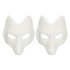 LUOZZY 2Pcs Halloween Fox Mask White Paper Blank Mask DIY Animal Mask Unpainted Craft Mask Halloween Cosplay Party Supplies view 1