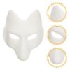 LUOZZY 2Pcs Halloween Fox Mask White Paper Blank Mask DIY Animal Mask Unpainted Craft Mask Halloween Cosplay Party Supplies view 3