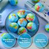 HyDren 100 Pcs Mini Globe Stress Balls Bulk 2 Inch World Earth Day Foam Relief Stress Balls for Finger Exercise Carnival Rewards Party Gift Bags view 2