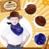 48 Pack Cowboy Hat and Bandana Set - Felt Party Hats with Western Bandanas for Boys and Girls (Brown, Red, Navy Blue) view 3