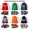 Grajar DND Dice Set, 42 Pcs polyhedral dice Set with 6 Colorful Animal Pattern Dice Bag and PU Leather and Velvet dice Tray for Dungeons and Dragons D&D RPG MTG Table Games Starry Sky view 2