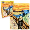 Pix Brix Pixel Art Puzzle Bricks - Pixel Puzzle of The Scream by Edvard Munch, 6,510 Pieces - Patented Colorful Slide + Stack Building Bricks to Recreate This Famous Painting, Builds Without Glue view 1