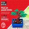 Pix Brix Pixel Art Puzzle Bricks - Pixel Puzzle of The Scream by Edvard Munch, 6,510 Pieces - Patented Colorful Slide + Stack Building Bricks to Recreate This Famous Painting, Builds Without Glue view 4