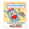 ZOCO  Have a Safe Summer  Custom Coloring Books (250 Bulk Pack, With Crayons)  End of School Year Activities for Kids  Add Your Imprint view 1
