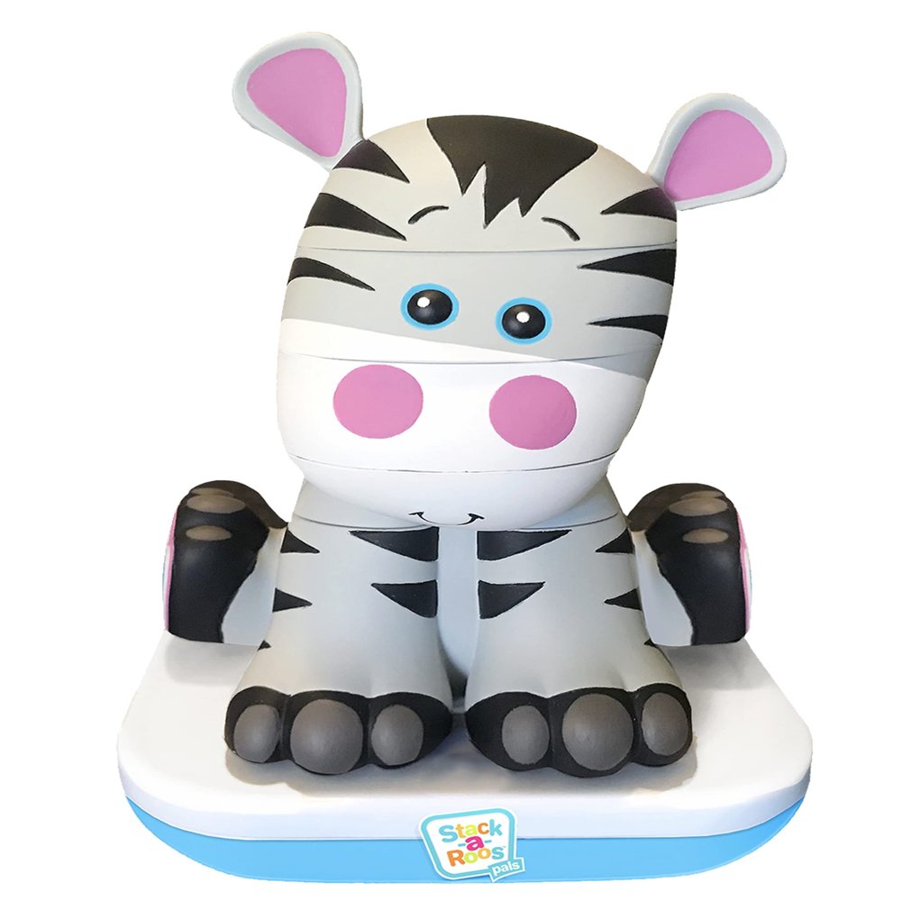 Stack-a-Roos Baby Zebra by Salus Brands - Animal Stacking Toy, Educational Early Learning Toy for Infants Babies Toddlers, Age 12+ Months - Great Baby Gifts, STEM