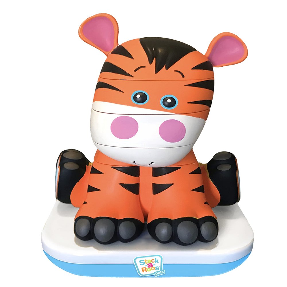 Stack-a-Roos Baby Tiger by Salus Brands - Animal Stacking Toy, Educational Early Learning Toy for Infants Babies Toddlers, Age 12+ Months - Great Baby Gifts, STEM