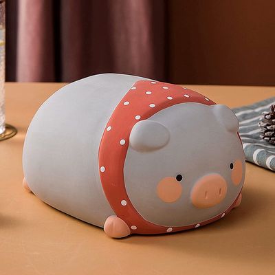 JUCACE Money Piggy Bank,Money Box,Savings Jar, Large Piggy Bank Pig for Adults Children Girl Boys,Ceramics My First Money Bank,Coin Bank,Practical Gifts for Birthday,Gray