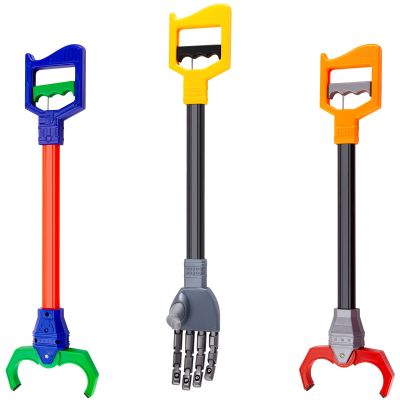 Lewtemi 3 Pcs Claw Grabber Interactive Toy, Intelligence Grabber Toy Robotic Claw, Robotic Hand Pick up Tool for Game Early Hand Eye Coordination Play, 18" Long Arm(Gray, Red, Black)