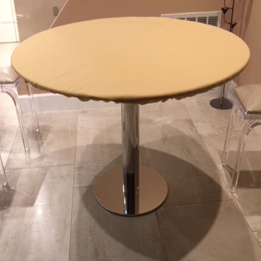made to order: Poker Table Cover in Speed lite - felt Table Cover Alternative - made USA - Ideal upgrade surface for any worn felt poker game table cover - by Playezze (tan beige, 54 inch round)