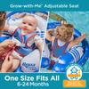 SwimSchool Freestyle Swimmer Baby Pool Float with Sunshade Canopy and Multi-Position, Adjustable Safety Seat, Dual Air Chambers Safe, Red-White-Blue Nautical view 3