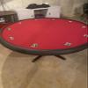 made to order: Poker Table Cover in Speed lite - felt Table Cover Alternative - made USA - Ideal upgrade surface for any worn felt poker game table cover - by Playezze (red wine, 54 inch round) view 4