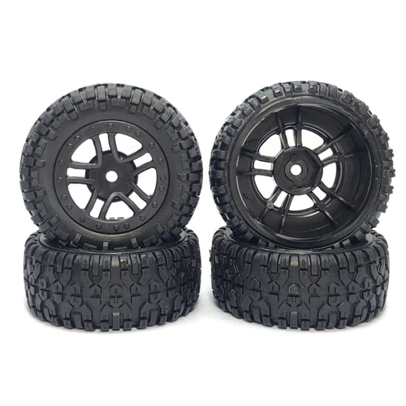 BAIJAC 4Pcs Tire Tyre Wheel PX9300-21 for Pxtoys 9301 9301E Enoze 9301 9301E 1/18 RC Car Spare Parts Accessories