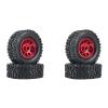 4Pcs Metal Beadlock Wheel Hub Rim and Rubber Tire Set for WPL C14 C24 B14 B24 B36 MN D90 MN99S RC Car Upgrade Parts ( Color : Black ) view 2