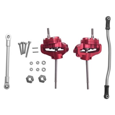 Aluminum Alloy Portal Front Rear Axles with Steering Link for 1/10 RC Crawler Axial SCX10 II 90046 90047 AR44 Axle Upgrade Parts (Color : Light Grey)