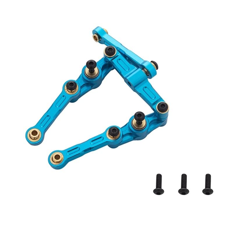 Aluminum Ball Bearing Crank Steering Assembly Link Set for Tamiya TT02 TT-02 TT-02D 1/10 RC Drift Car Parts (Color : Blue)