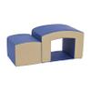 ECR4Kids SoftZone Junior Mix n' Match Tunnel and Bump, Beginner Playset, French Blue, 2-Piece view 1