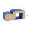 ECR4Kids SoftZone Junior Mix n' Match Tunnel and Bump, Beginner Playset, French Blue, 2-Piece view 3