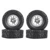 4Pcs Metal Beadlock Wheel Hub Rim and Rubber Tire Set for WPL C14 C24 B14 B24 B36 MN D90 MN99S RC Car Upgrade Parts ( Color : Silver ) view 1
