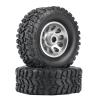 4Pcs Metal Beadlock Wheel Hub Rim and Rubber Tire Set for WPL C14 C24 B14 B24 B36 MN D90 MN99S RC Car Upgrade Parts ( Color : Silver ) view 3