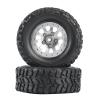 4Pcs Metal Beadlock Wheel Hub Rim and Rubber Tire Set for WPL C14 C24 B14 B24 B36 MN D90 MN99S RC Car Upgrade Parts ( Color : Silver ) view 4