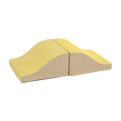 ECR4Kids SoftZone Junior Mix n' Match Slide, Beginner Playset, Yellow, 2-Pack