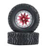 4Pcs Metal Beadlock Wheel Hub Rim and Rubber Tire Set for WPL C14 C24 B14 B24 B36 MN D90 MN99S RC Car Upgrade Parts ( Color : Red ) view 4