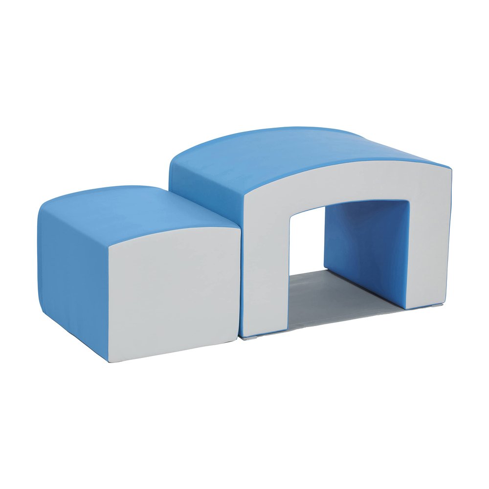 ECR4Kids SoftZone Junior Mix n' Match Tunnel and Bump, Beginner Playset, French Blue