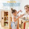 ECR4Kids Play Kitchen Refrigerator, Wooden Playset, Natural view 3
