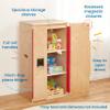 ECR4Kids Play Kitchen Refrigerator, Wooden Playset, Natural view 4