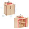 ECR4Kids Play Kitchen Sink, Wooden Playset, Natural view 2