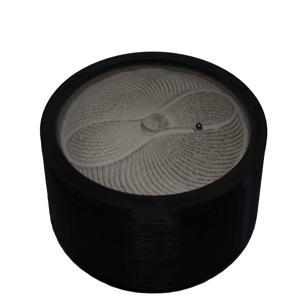 Automatic Zen Garden Desktop Sand Bowl - Kinetic Art, Black