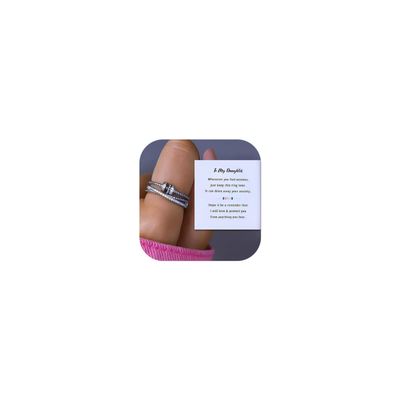 Long tiantian Daughter Gifts from Mom Fidget Ring Adjustable Open Spinner Worry Anxiety Rings for Women Mothers Day Gifts for Daughter
