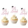 24 PCS Ghost Oh Baby Cupcake Toppers Glitter Gender Reveal Baby Shower Spooky Halloween Ghost Cupcake Picks for Halloween Theme Baby Shower Kids Birthday Party Cake Decorations Supplies Pink view 1