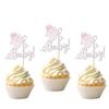24 PCS Spooky Oh Baby Halloween Cupcake Toppers Glitter Gender Reveal Oh Baby Ghost Spooky Cupcake Picks Decorations for Halloween Theme Baby Shower Kids Birthday Party Supplies Silver view 1