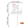 24 PCS Spooky Oh Baby Halloween Cupcake Toppers Glitter Gender Reveal Oh Baby Ghost Spooky Cupcake Picks Decorations for Halloween Theme Baby Shower Kids Birthday Party Supplies Silver view 2