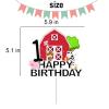 Farm Animal Cake Topper for Boys Girls Kids 1 Year Old Happy Birthday 1st Cake Decorations Cow Pig Cowboy Farmer Farmhouse Theme Party Supplies Red Glitter Cake Decor view 4