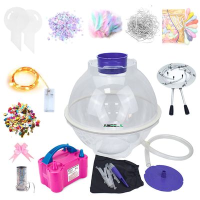 Balloon Stuffing Machine Balloon Stuffer Tool Kit with Expander Balloon Pump & 9 Accessories Gift Wrap Machine for Filling Plush Toys Bouquets Wedding Party Christmas Decoration (PURPLE)