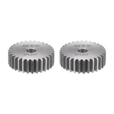 HARFINGTON 2pcs Straight Spur Gear 6mm Bore 30T Mod-1 Hardened 45# Steel Spur Diff Differential Motor Gear RC Car Replacement Parts